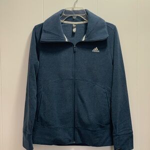 Adidas Deep Navy Full-Zip Heather Fleece Jacket for women size M
